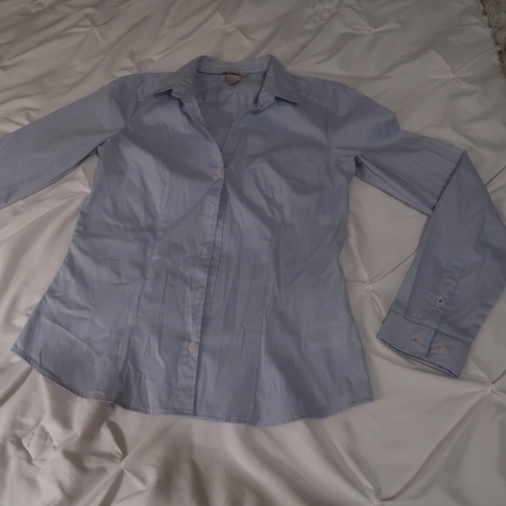 Pinstripe Button Down Blouse